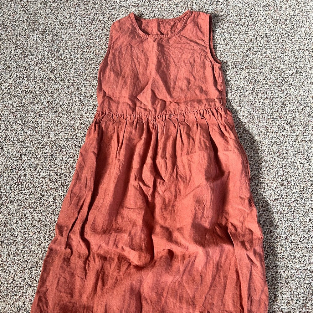 100% linen smock dress